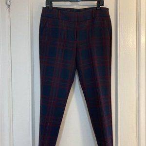 JULIE Skinny Pants by LOFT (Blue/Maroon Plaid, Size 8)